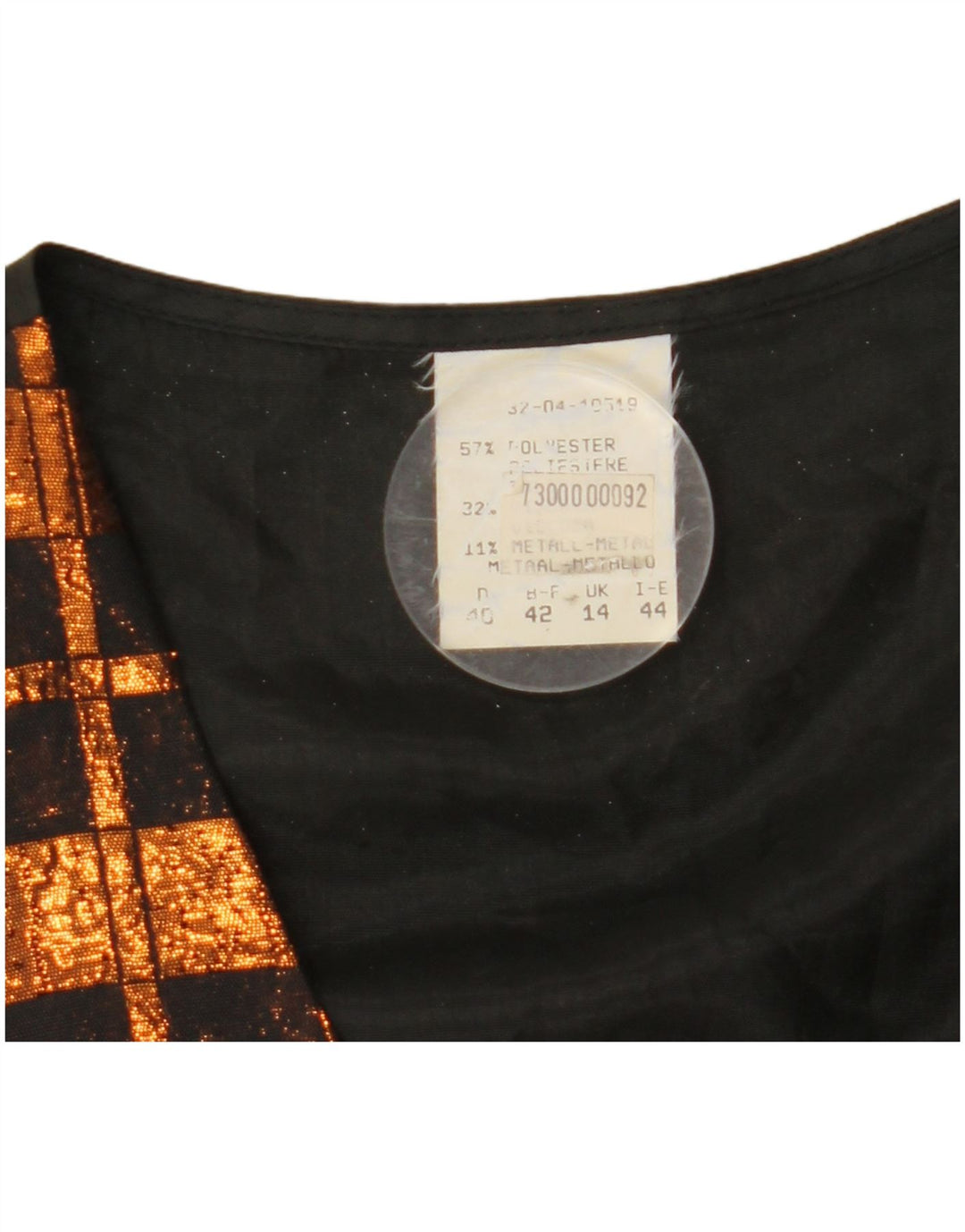 VINTAGE damevest UK 14 Medium brun ternet polyester