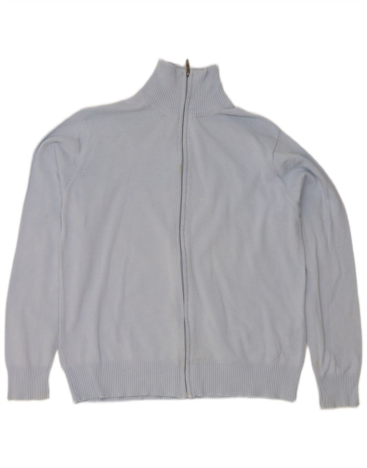 Zara Herre Cardigan Sweater Stor Blå Bomuld