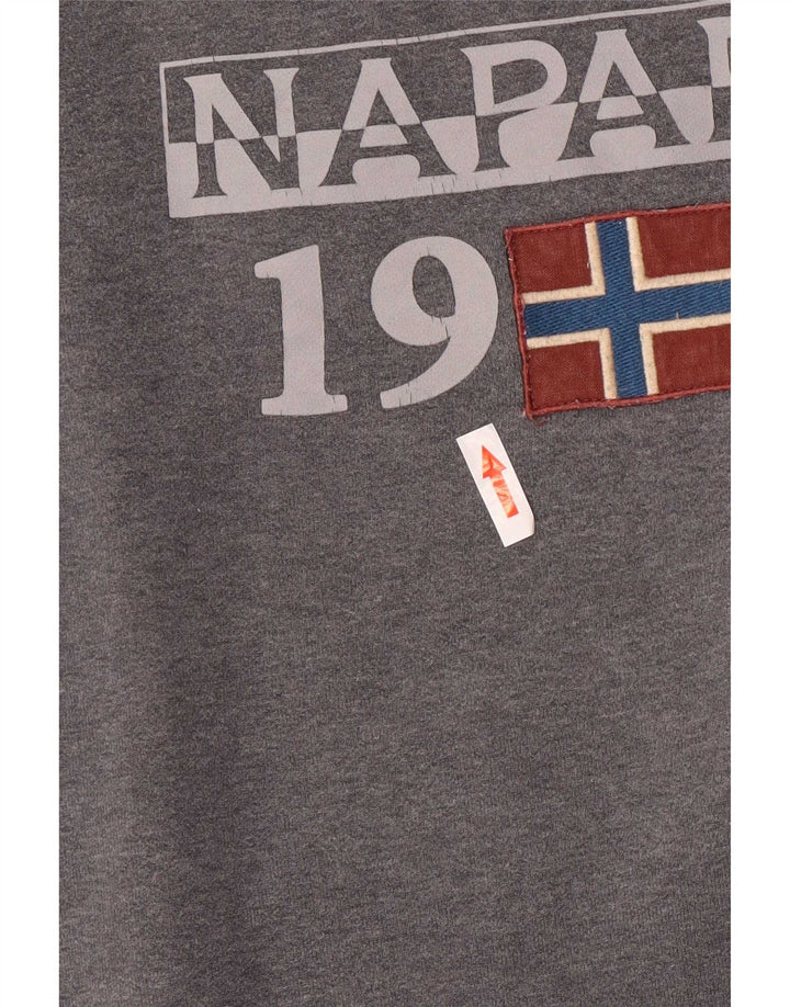 Napapijri Herre Geographic Graphic Sweatshirt Jumper Stor Grå Bomuld