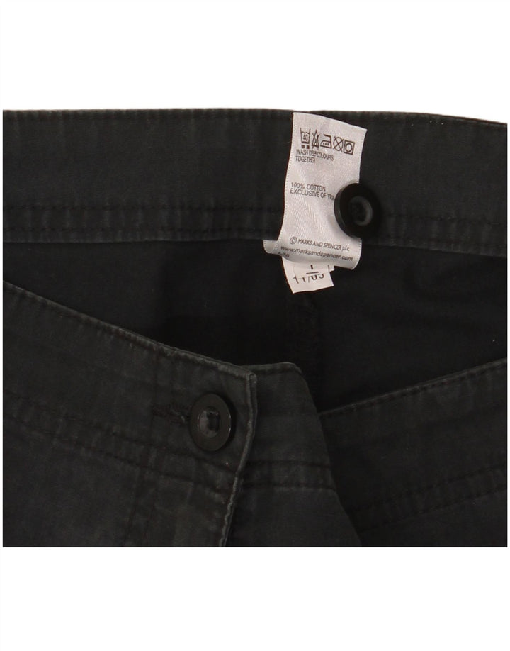 Marks & Spencer Chino Shorts til kvinder UK 12 Medium W32 Sort Bomuld