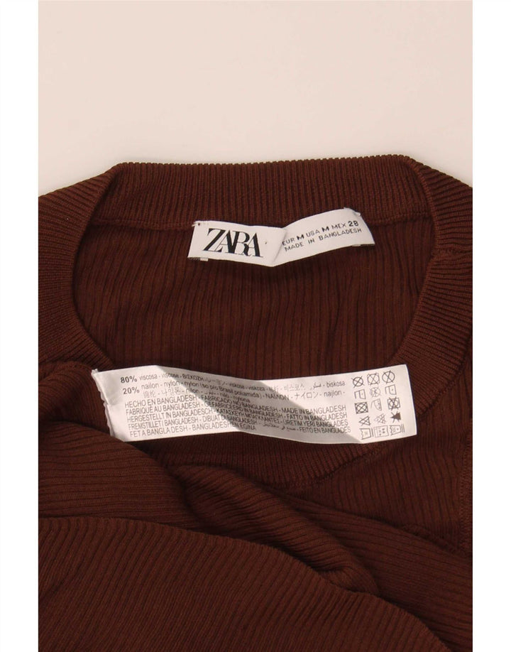 Zara Damevest Top UK 12 Medium Brun Viscose