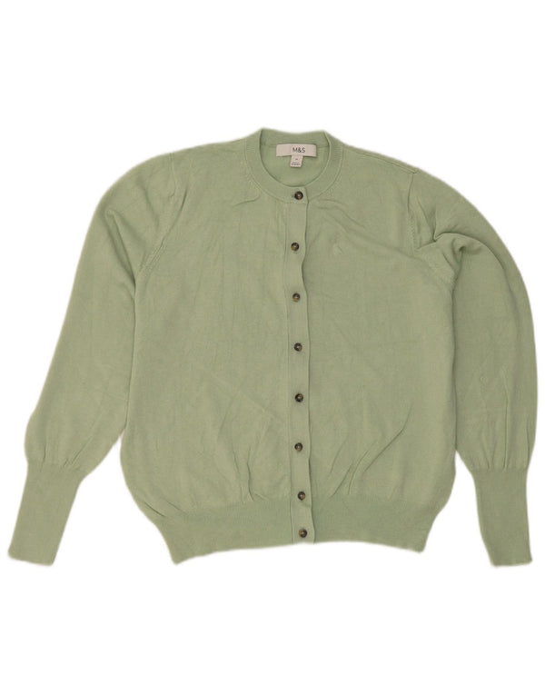 Marks & Spencer Dame Cardigan Sweater UK 14 Medium Green Viscose
