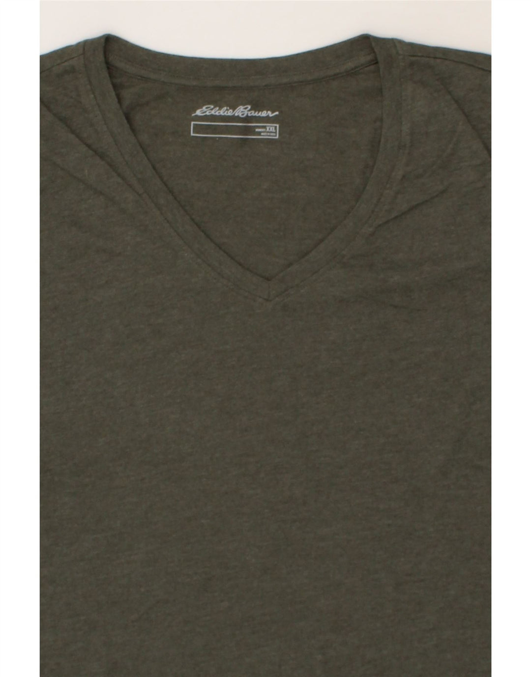 EDDIE BAUER Mens T-Shirt Top 2XL Khaki Cotton Vintage Eddie Bauer and Second-Hand Eddie Bauer from Messina Hembry 
