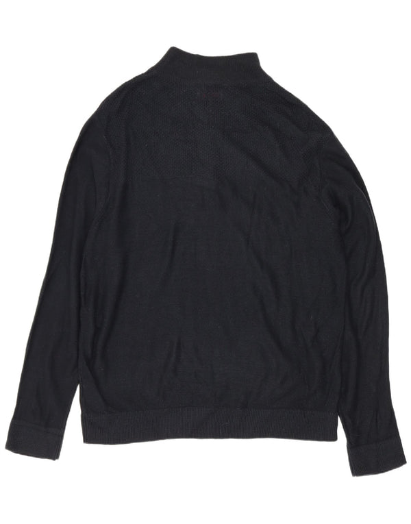 Pierre Cardin Herre Zip Neck Jumper Sweater XL Sort Akryl