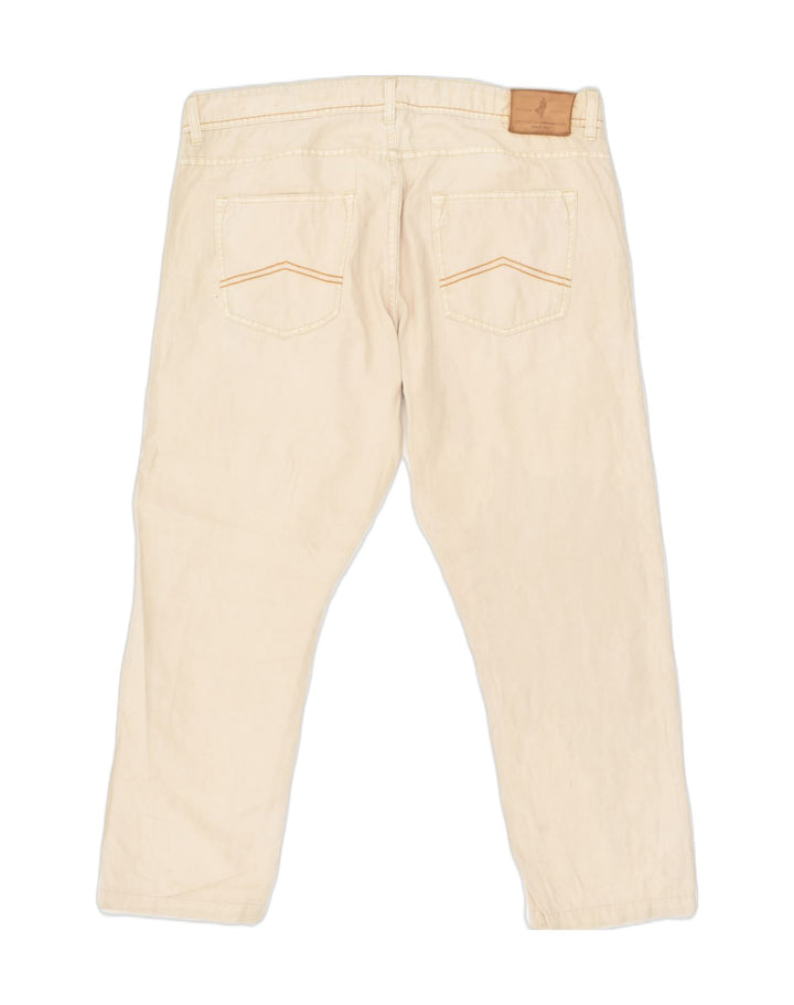 MARLBORO CLASSICS Mens Regular Tapered Casual Trousers W36 L25 Beige | Vintage Marlboro Classics | Thrift | Second-Hand Marlboro Classics | Used Clothing | Messina Hembry 
