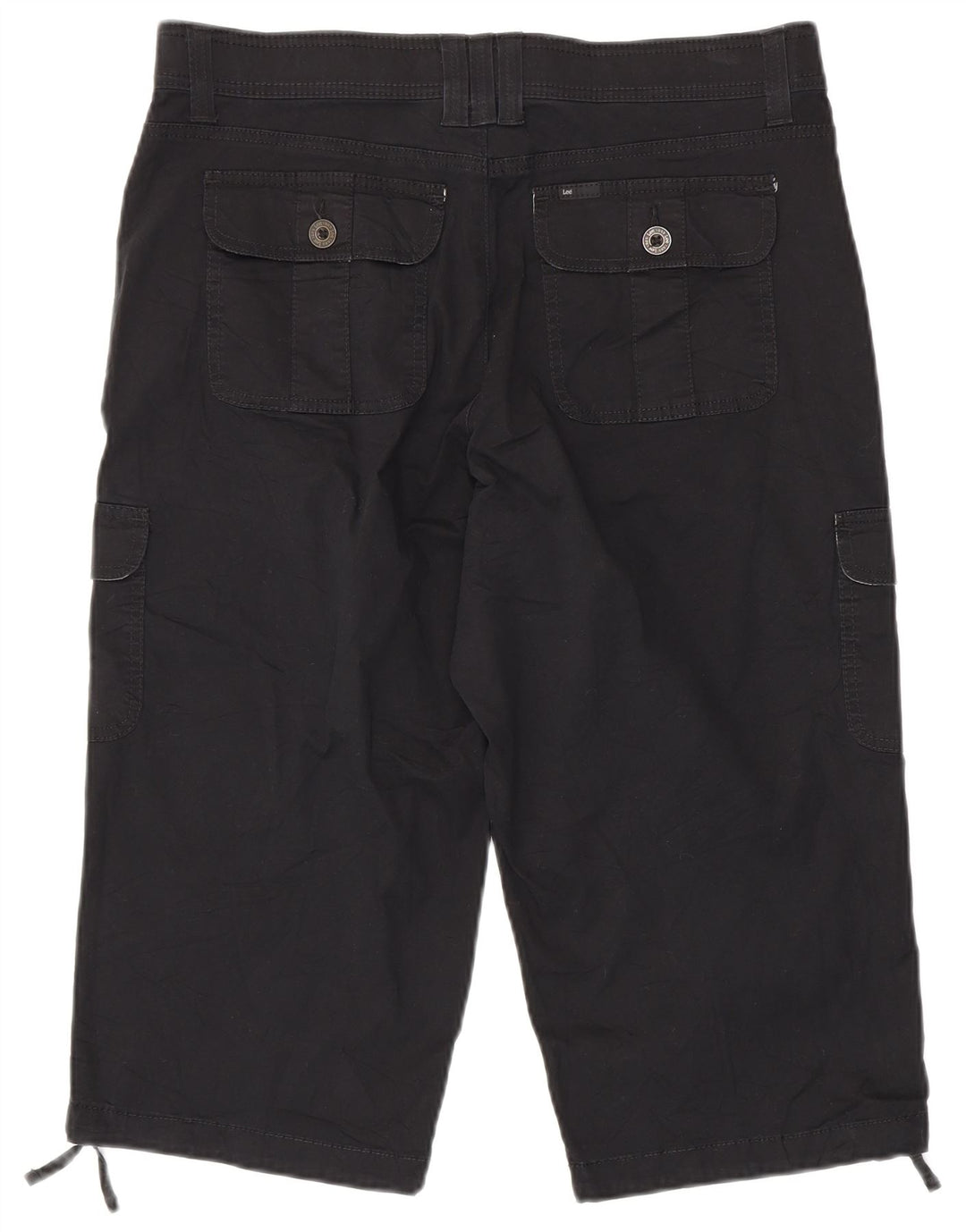 LEE Bermuda Cargo Shorts til kvinder US 14 XL W36 sort bomuld