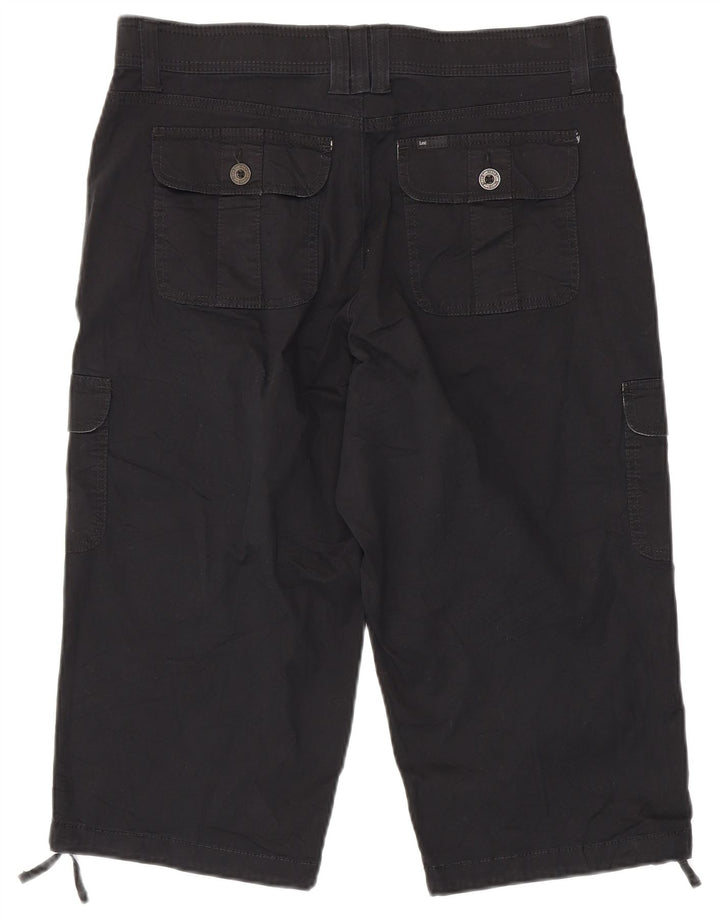 LEE Bermuda Cargo Shorts til kvinder US 14 XL W36 sort bomuld