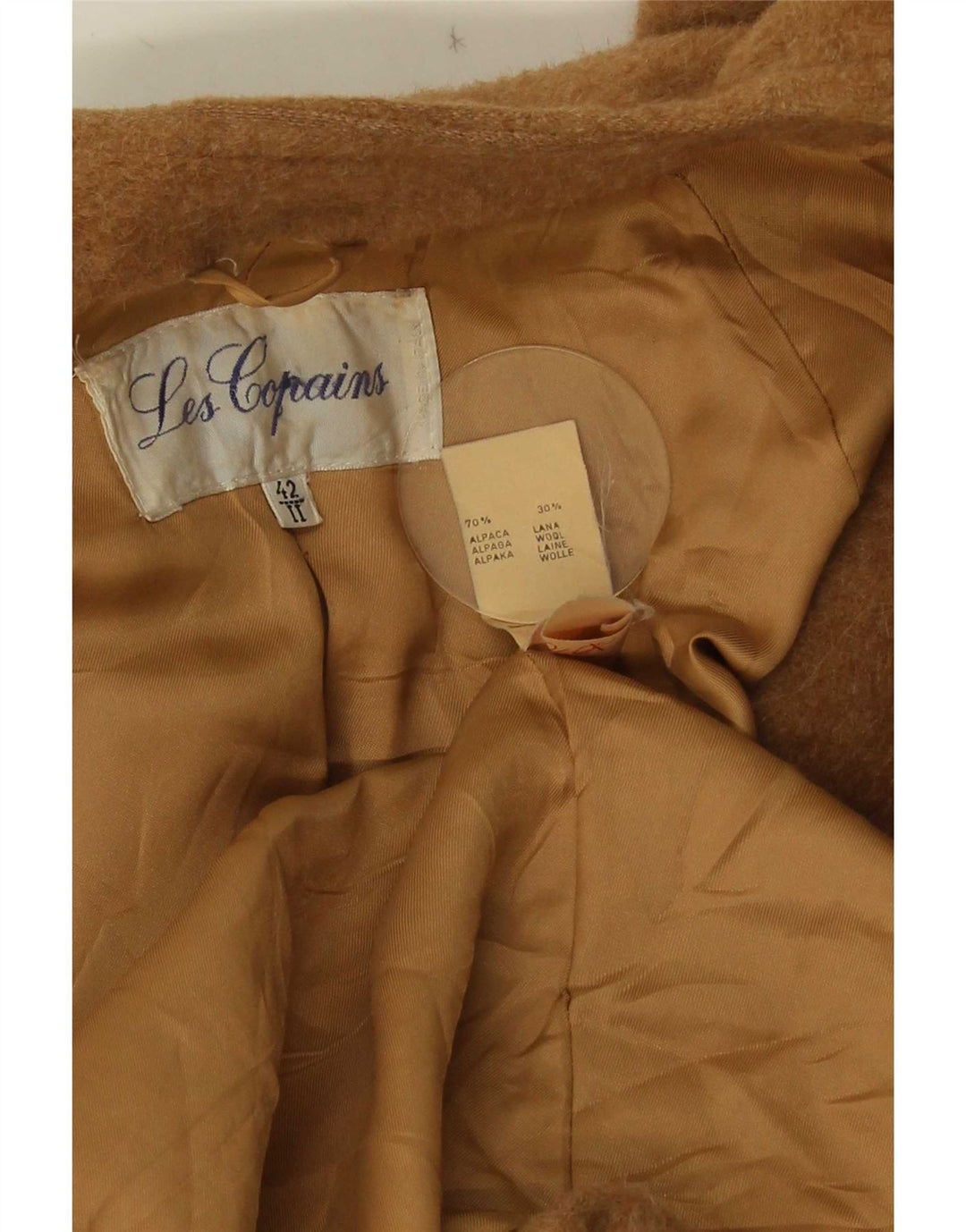 Les Copains Dame Oversized Dobbeltradet Frakke IT 42 Medium Beige