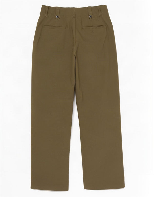 Zara Kvinder Højtaljede Chinobukser med brede ben XS W24 L28 Khaki Polyester