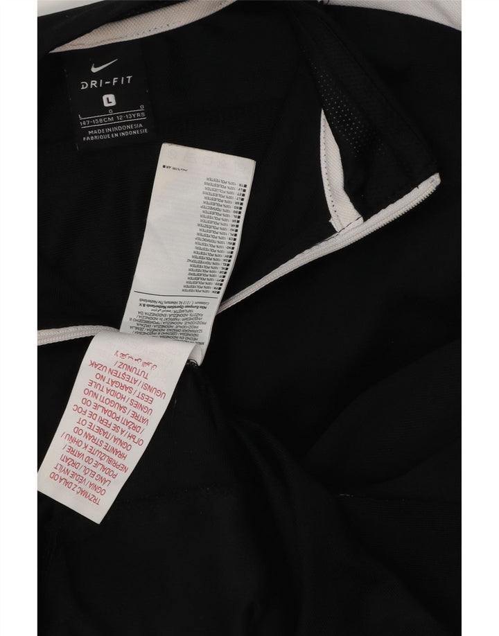 NIKE drenge Dri Fit træningsdragt topjakke 12-13 år stor sort farveblok