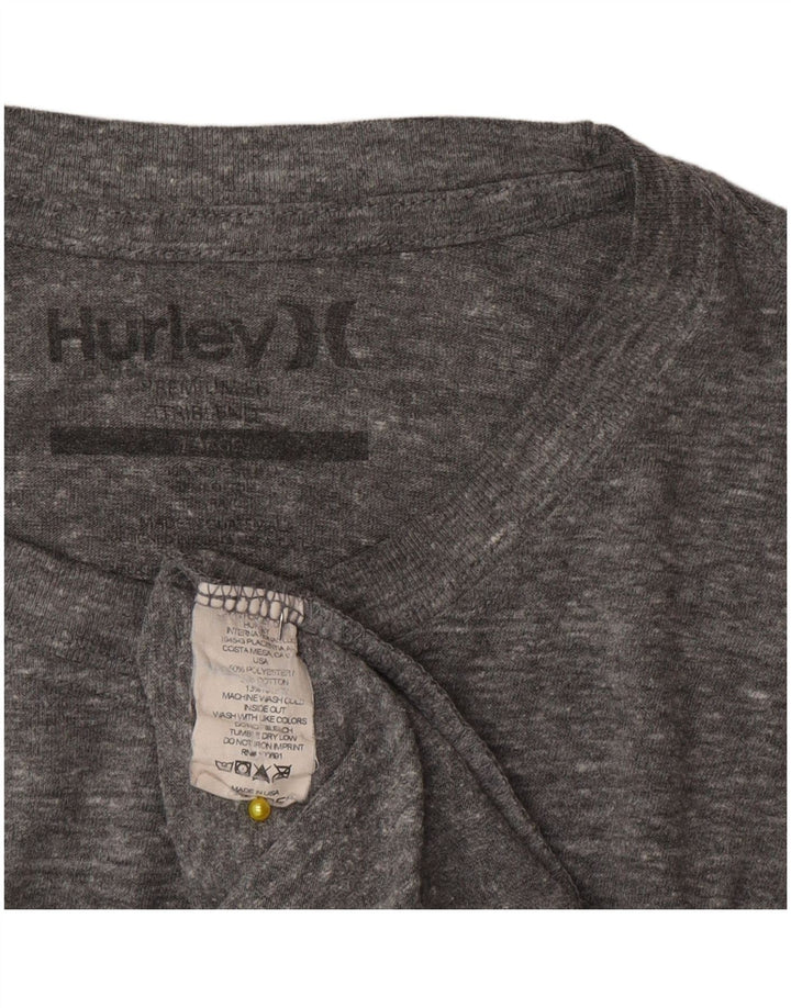 Hurley Herre Grafisk T-Shirt Top Stor Grå Flecked Polyester