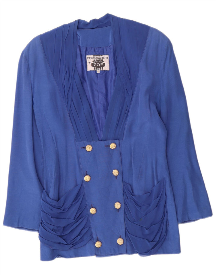 Zoe Dame Dobbeltradet Blazer Jacket IT 42 Medium Blue Viscose