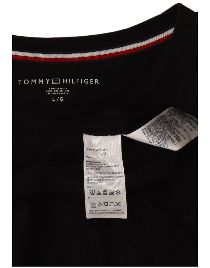 Tommy Hilfiger Herre T-Shirt Top Stor Sort Bomuld