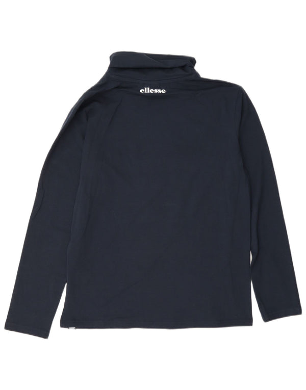 Ellesse Dame Top Langærmet UK 16 Large Navy Blue Colourblock Bomuld