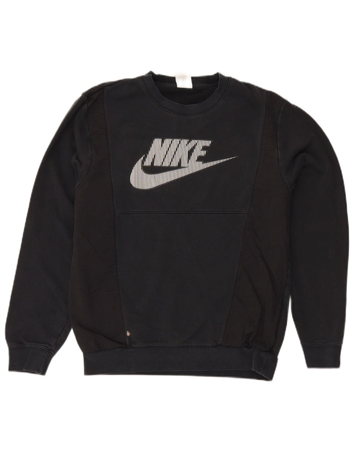 Nike grafisk sweatshirt til mænd, lille sort farveblok bomuld