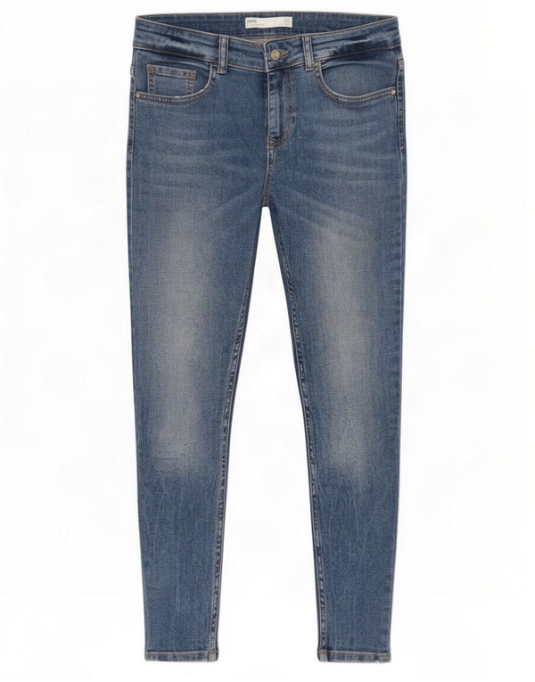 Zara Womens Crop Skinny Jeans EU 38 Small W28 L25 Blue Cotton