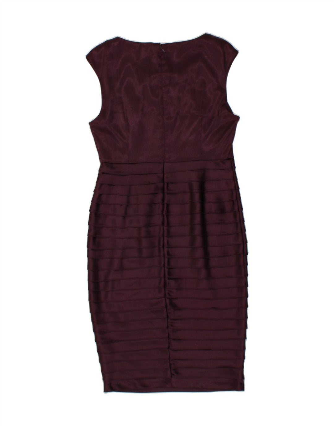 DEBUT Womens Sleeveless Bodycon Dress UK 14 Medium Burgundy Polyester Vintage Debut and Second-Hand Debut from Messina Hembry 