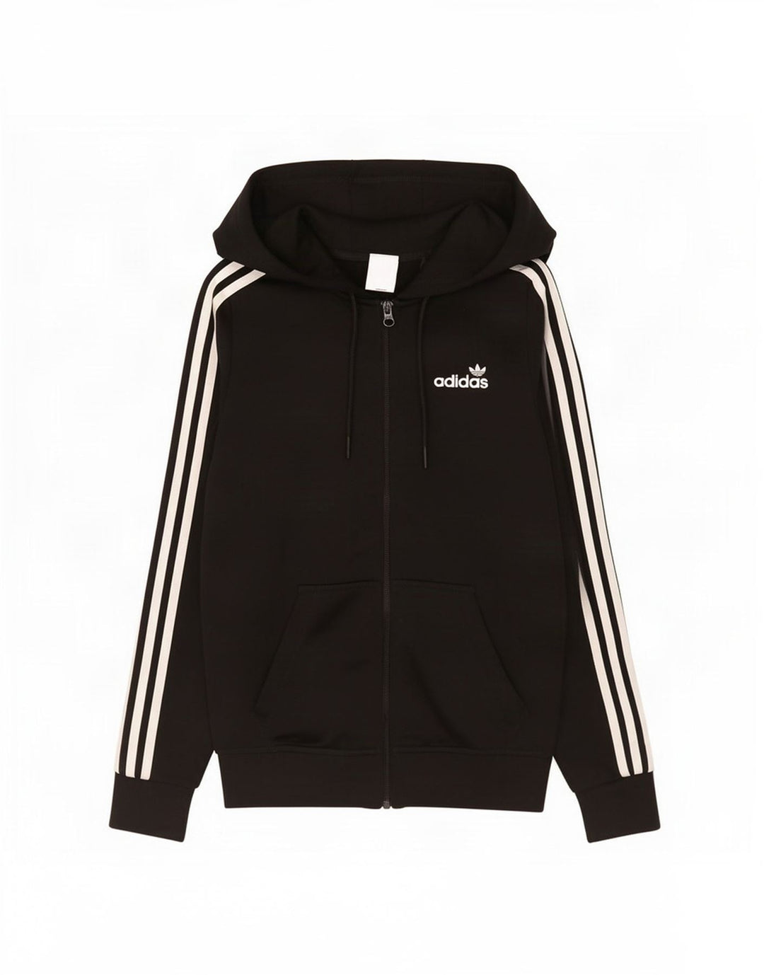 Adidas hættetrøje med lynlås til kvinder UK 10 Lille sort polyester