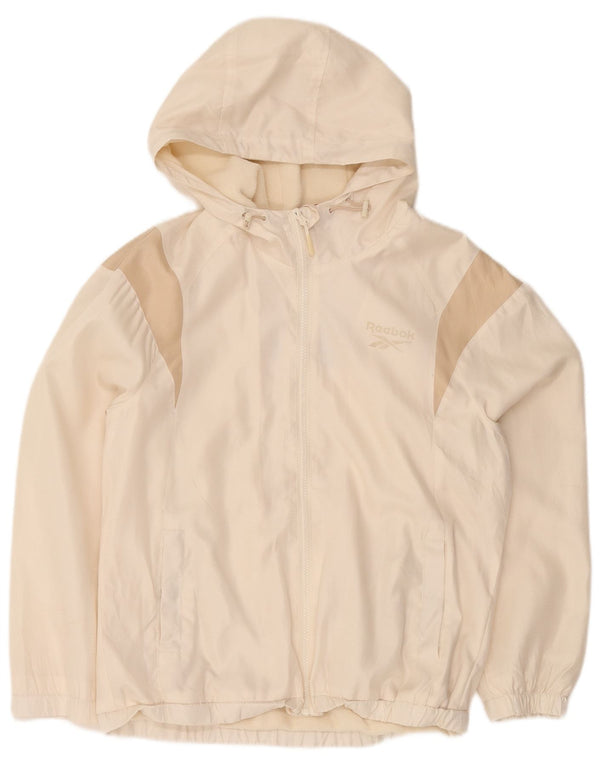Reebok Herre grafisk hættetræningsdragt topjakke UK 36 Small Off White