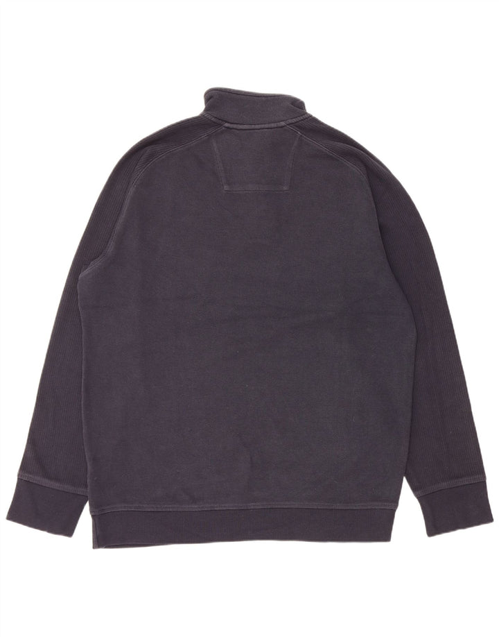 Marks & Spencer Herre Button Neck Jumper Sweater Medium Navy Blue