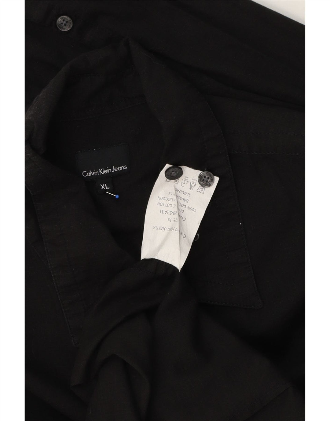Calvin Klein Jeans Herreskjorte XL Sort Bomuld