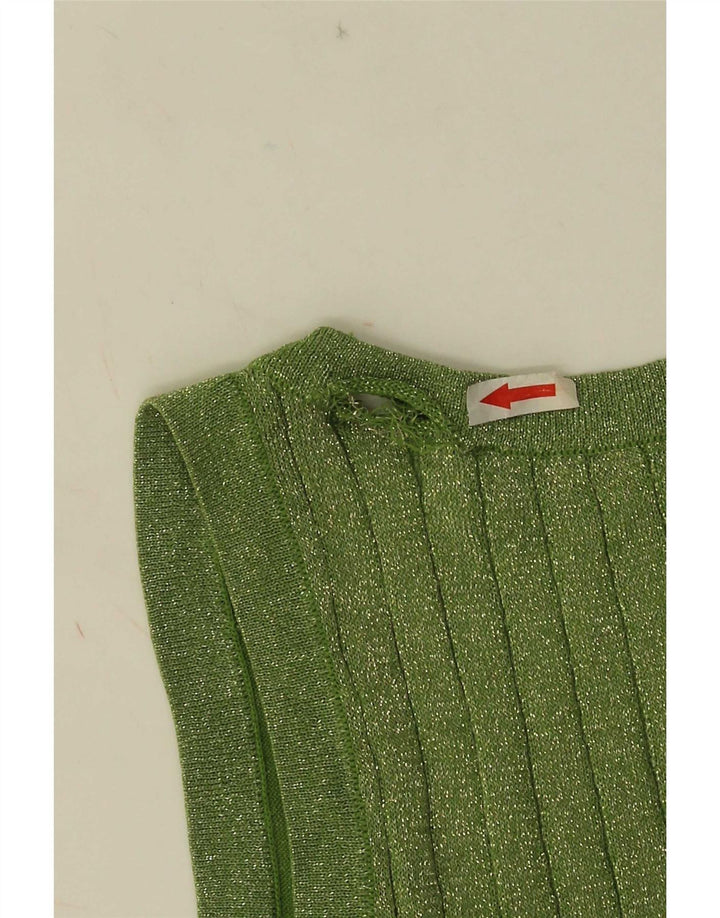 Zara Damevest Top UK 10 Small Grøn Flecked Viscose