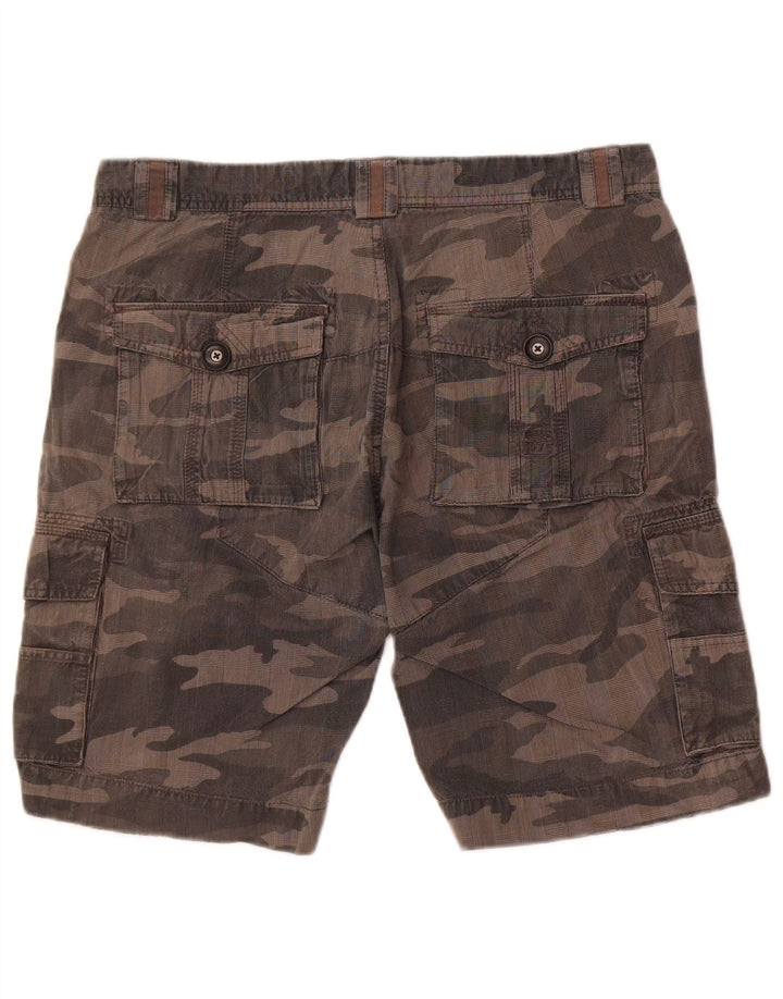 Outsider Herre Cargo Shorts W34 Stor Grå Camouflage Bomuld