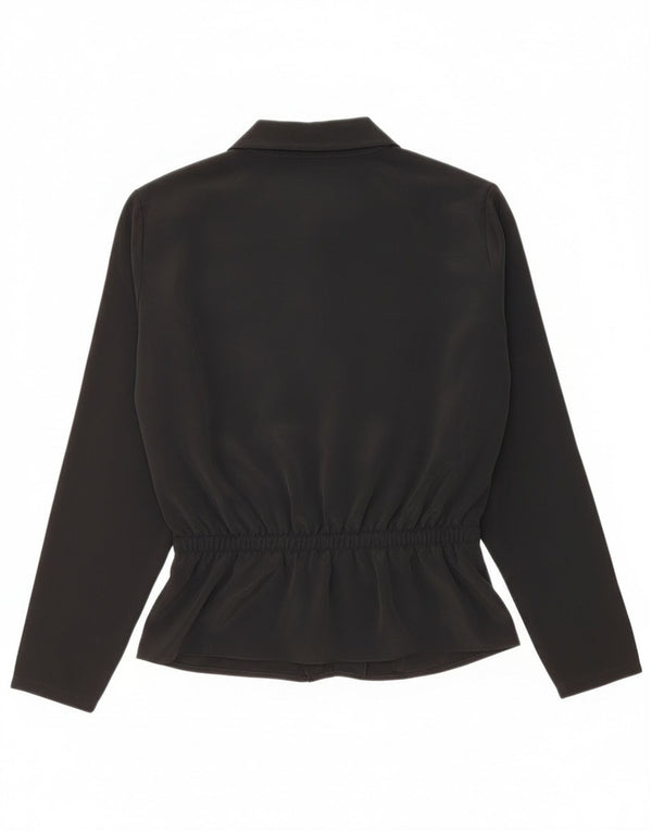 LOLA Dame Langærmet Bluse Top UK 12 Medium Sort