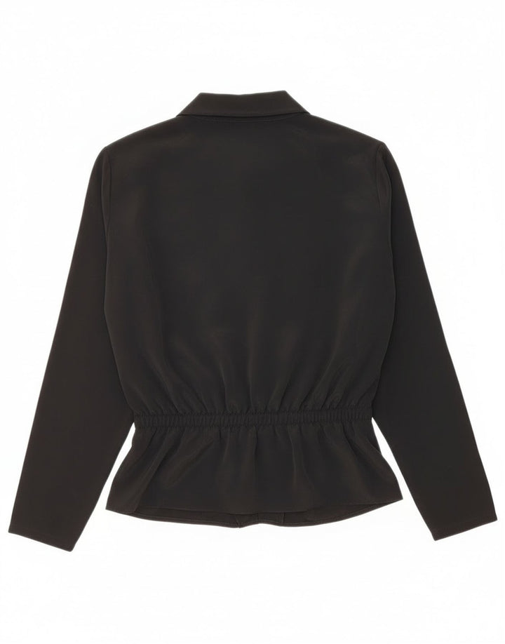 LOLA Dame Langærmet Bluse Top UK 12 Medium Sort