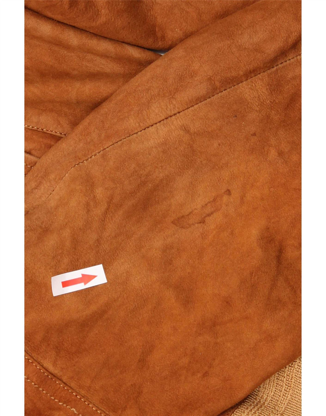 Vintage herre ruskind bomberjakke IT 52 XL Brun Colourblock