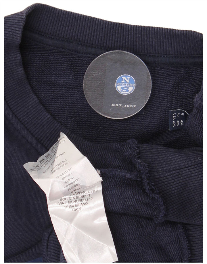 North Sails Herre Grafisk Sweatshirt Jumper 3XL Navy Blue Bomuld