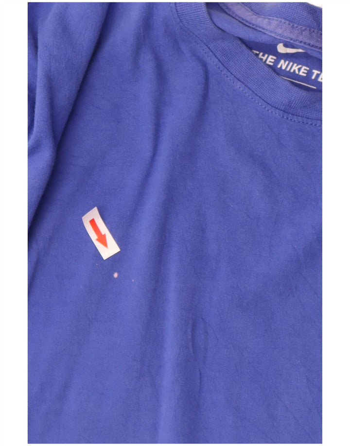 Nike Dame T-Shirt Top UK 16 Stor Blå Bomuld