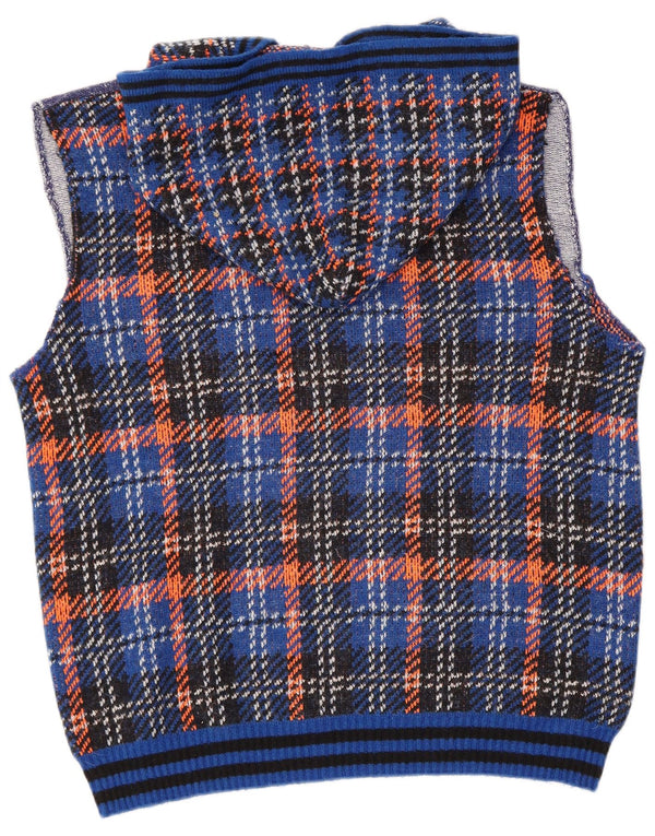 Benetton Dame hættevest Tank Top UK 18 XL Blue Check