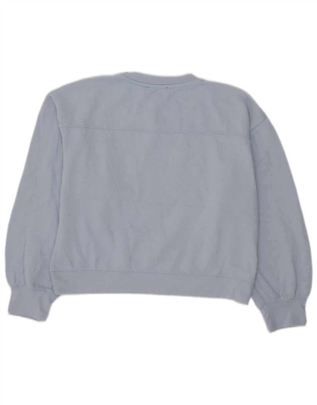 Zara Womens Crop Sweatshirt Jumper UK 16 Large Blue Polyester