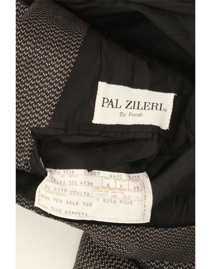 Pal Zileri Herre 1-knap blazerjakke IT 44 XS Sort plettet uld