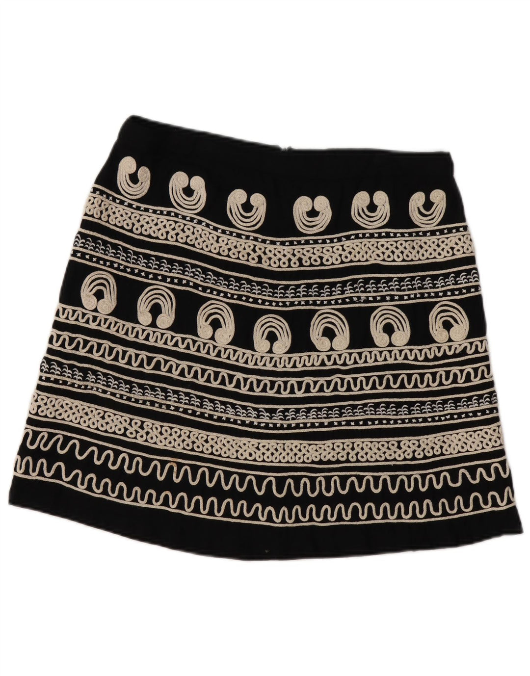 Desigual Dame A-Line nederdel W34 Stor Sort Paisley