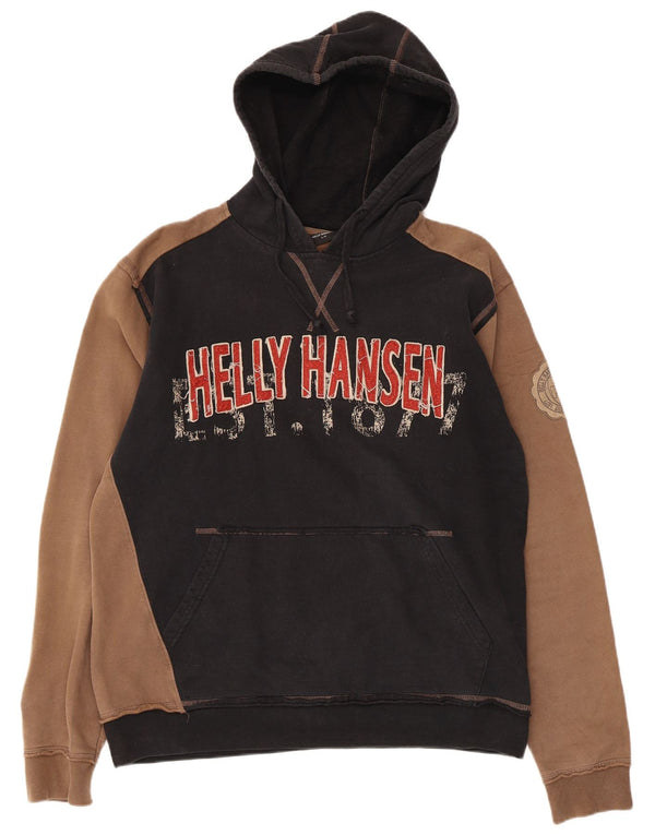 Helly Hansen Grafisk hættetrøje til mænd Large Black Colourblock Bomuld