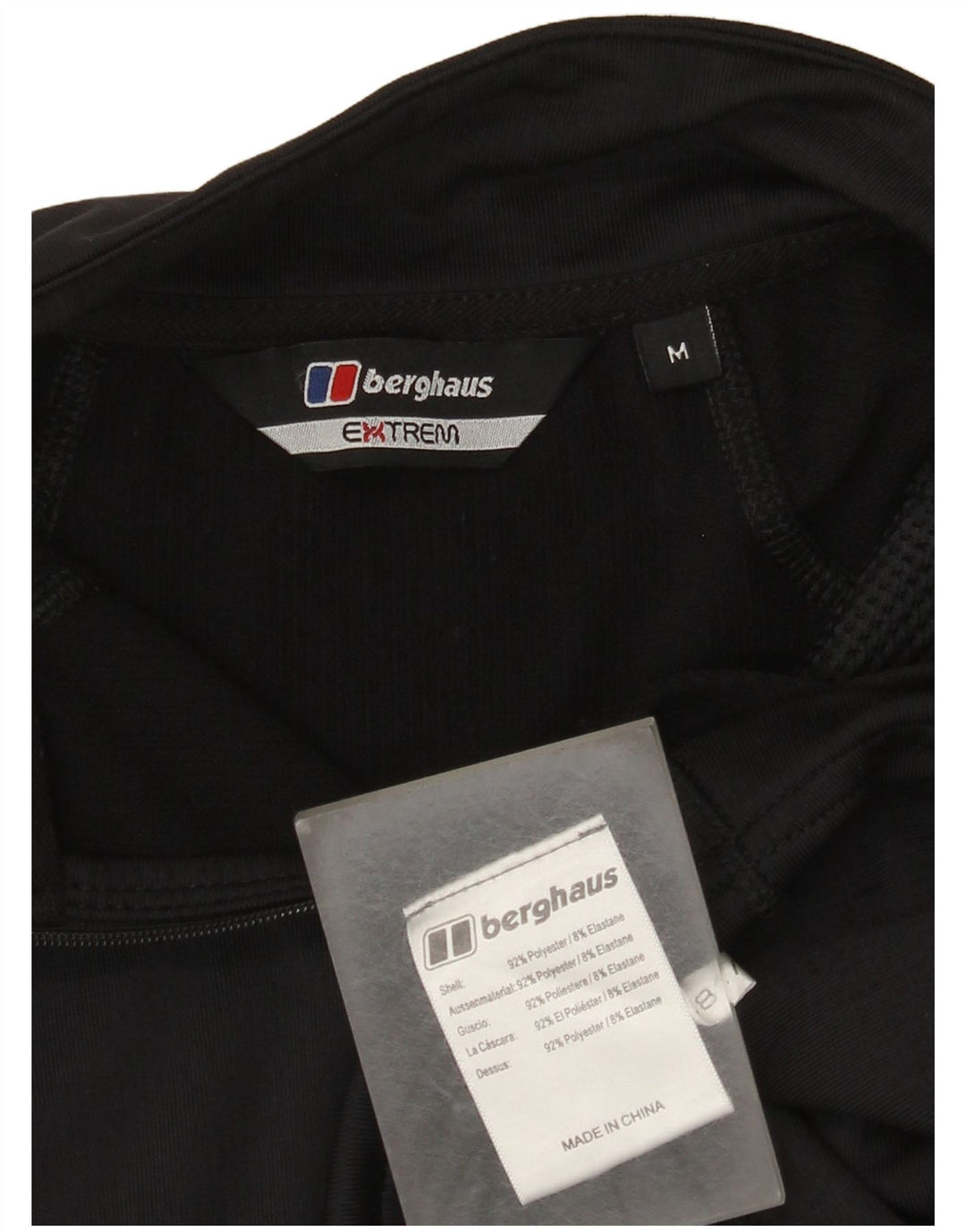 Berghaus Herre Zip Neck Pullover Træningsdragt Top Medium Sort Polyester