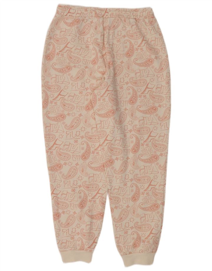 Fila Womens Graphic Oversized fuld træningsdragt UK 14 Medium Off White Paisley