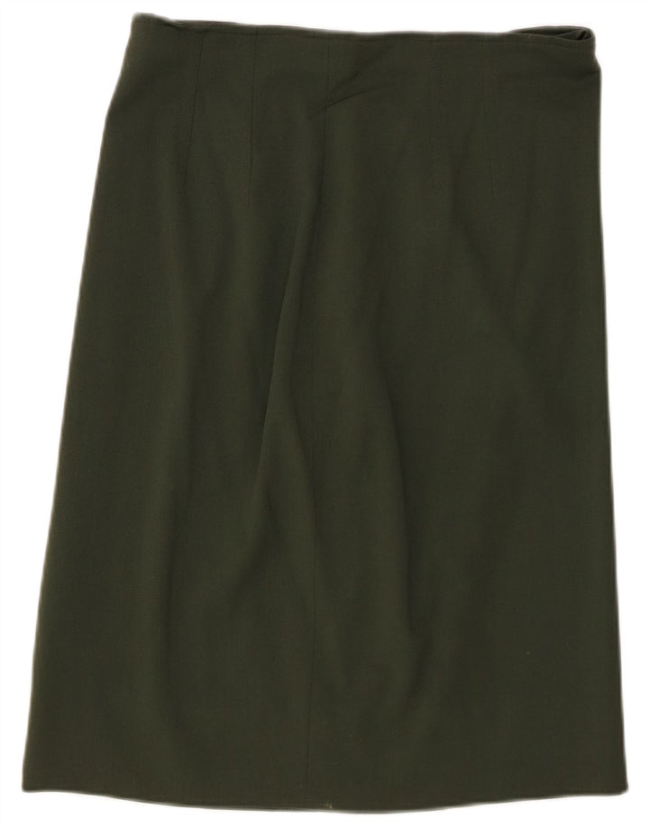 ICEBERG lige nederdel til kvinder W30 Medium Khaki Wool