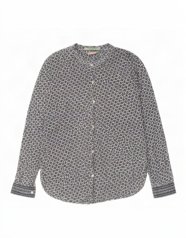 Scotch & Soda Oversized skjortebluse til kvinder US 1 XS Blå Geometrisk