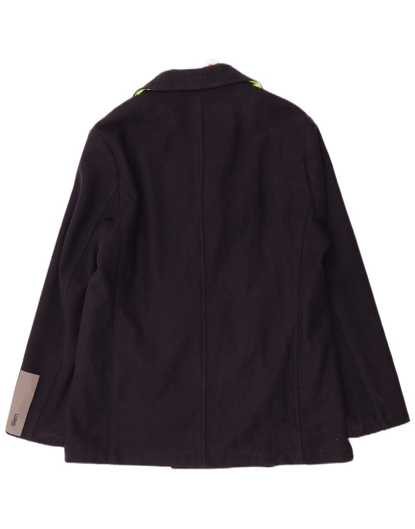 Slam Herre Pea Coat UK 42 XL Marineblå Uld