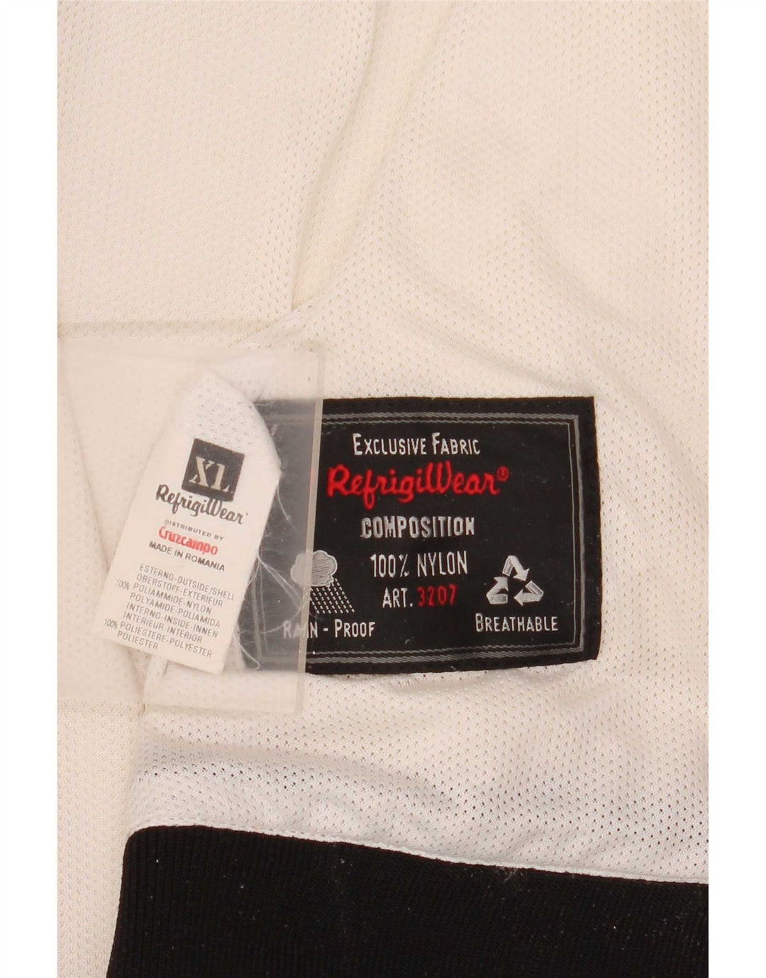 Refrigiwear Herre Bomber Jacket UK 42 XL Off White Colourblock Nylon