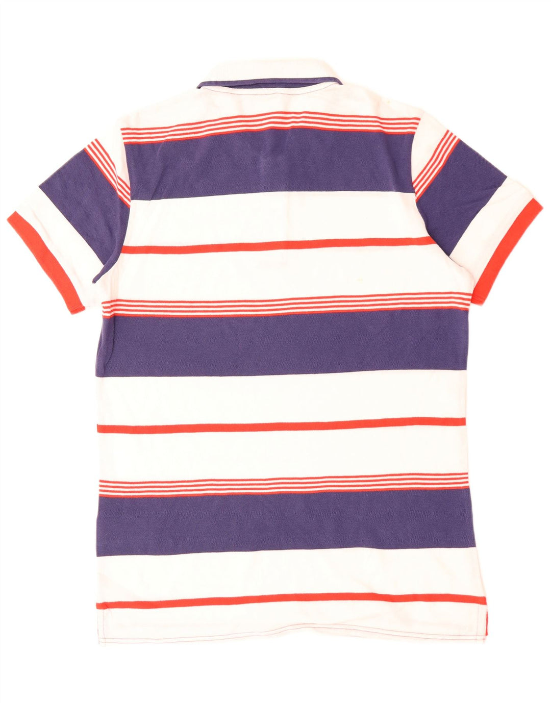 BENETTON Herre poloshirt Stor hvid stribet bomuld