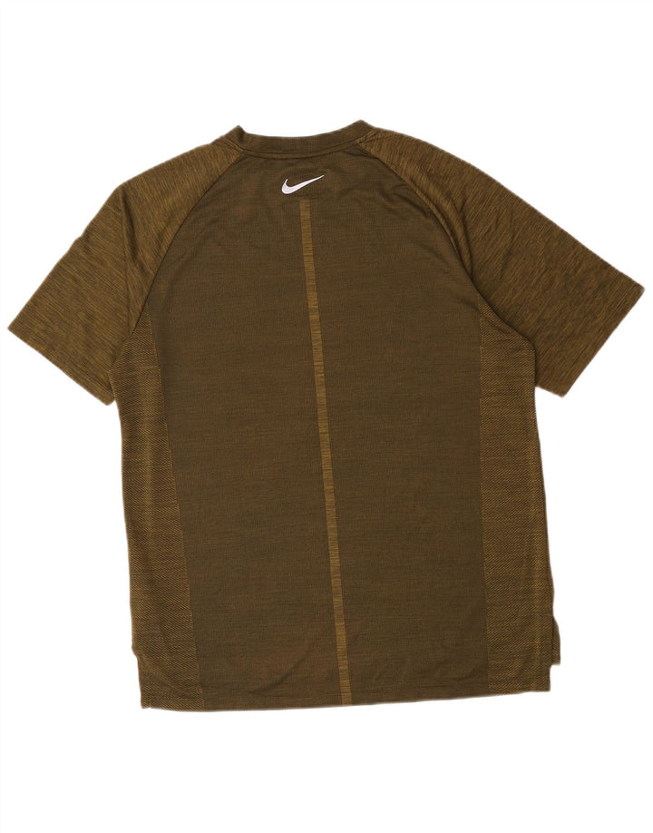 Nike Herre Dri Fit T-shirt Top Medium Khaki Flecked Polyester