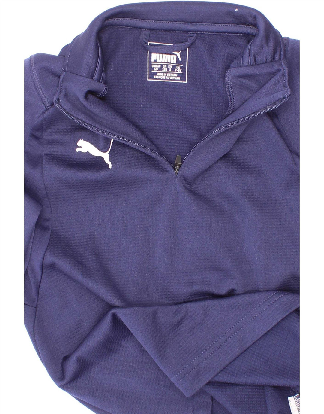 Puma Boys Zip Neck Pullover Træningsdragt Top 7-8 år Navy Blue