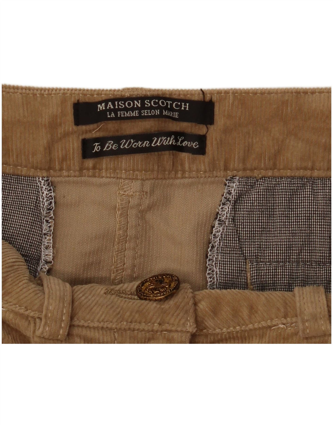 Maison Scotch Damefløjl Mininederdel W34 Stor Brun