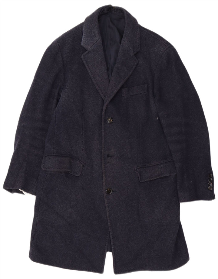 Massimo Dutti Herre Overfrakke UK 38 Medium Navy Blue Akryl
