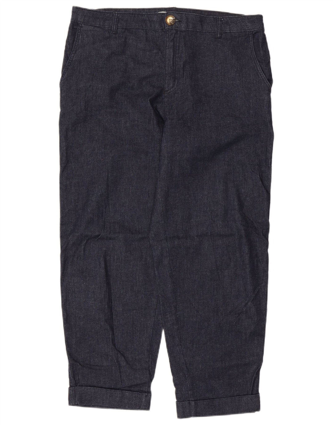 Zara Dame Cropped Trousers EU 40 Medium W30 L25 Navy Blue
