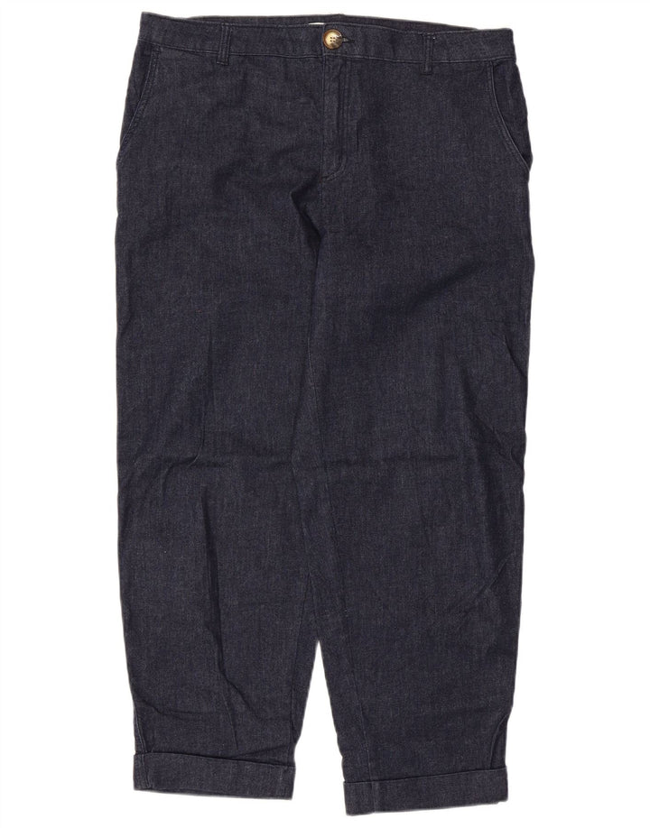 Zara Dame Cropped Trousers EU 40 Medium W30 L25 Navy Blue